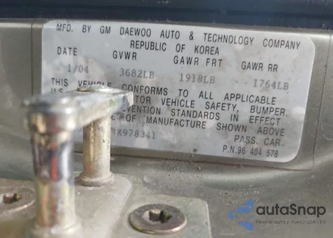 2004 Suzuki Forenza Ex/Lx из США, поврежденный, VIN KL5JJ52Z14K978341